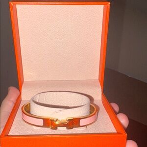 Hermes Pink and Gold Bracelet